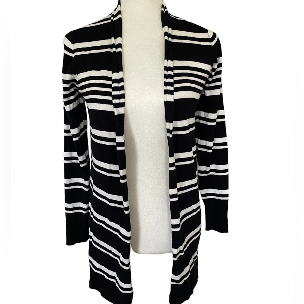 Black & White Striped Cardigan Size S